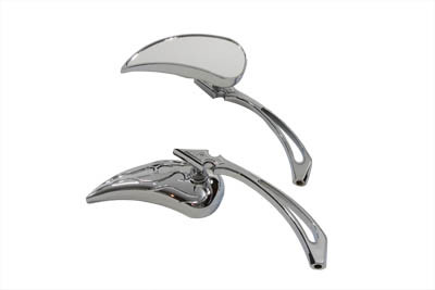 Wyatt Gatling #76448B4 - Chrome Billet Teardrop Mirror Set
