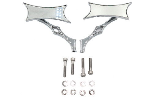 Wyatt Gatling #76546B4 - Oblique Mirror Set Billet Chrome