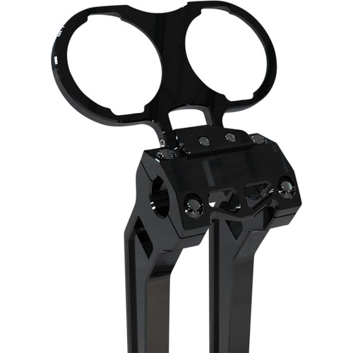 LA Choppers #LA-7397-02B - Gauge Mount - Dual - Black - Dyna/Sportster