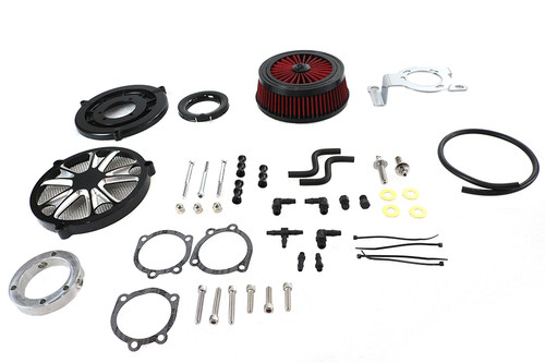 Wyatt Gatling #E14-0242BLU - Extreme Billet Air Cleaner Kit Luxe Style Black