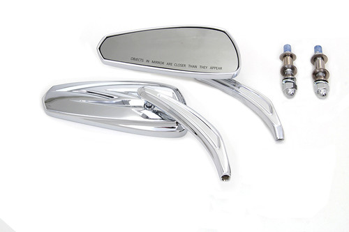Wyatt Gatling #M60-6389C - Chrome Tribal Teardrop Mirrors with Billet Stems
