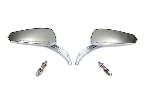 Wyatt Gatling #M60-6389C - Chrome Tribal Teardrop Mirrors with Billet Stems