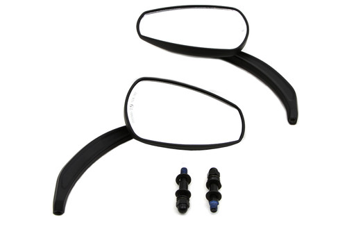 Wyatt Gatling - Black Teardrop Mirror Set with Billet Stems