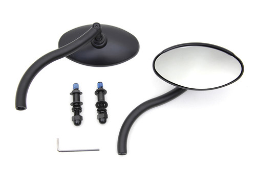 Wyatt Gatling - Wyatt Gatling Black Oval Mirror Set with Contour Round Stems