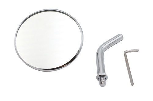 Wyatt Gatling #78960C - 3 inch Round Mini Mirror Top Triple Tree Mount Chrome