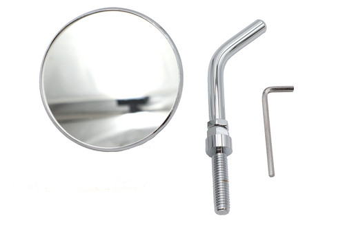 Wyatt Gatling #78961C - 3 inch Round Mini Mirror Top Triple Tree Mount Chrome