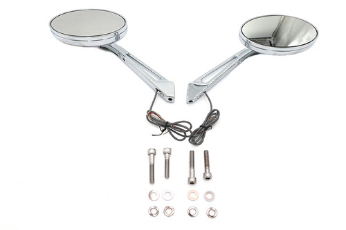 Wyatt Gatling #76066A - Ellipse Mirror Set with LED Turn Signal