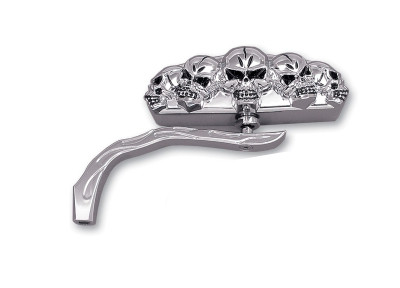 Wyatt Gatling #76667 - Chrome 5 Skull Mirror with Billet Worm Stem