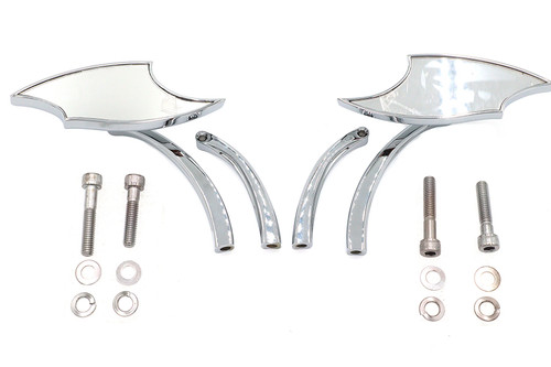 Wyatt Gatling #76502 - Lucifer Mirror Set Billet with Curve Stem