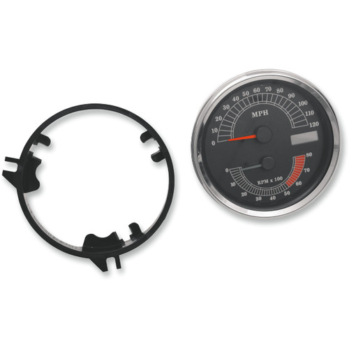 Drag Specialties - Electronic Speedometer/Tachometer - Stock Look - 120 mph/8000 rpm