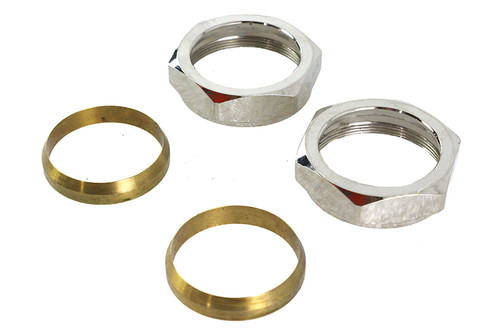 V-Twin #9702-2T+NICKEL - Nickel Plated Intake Manifold Nut and Seal Kit