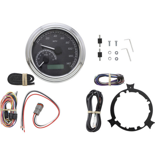 Dakota Digital #MVX-2002-KG-C - MVX Series Analog Gauge System - Black/Gray/Chrome