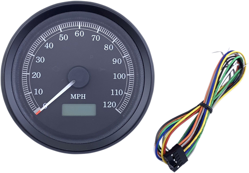 Universal 3-3/8" Programmable Electronic Speedometer - MPH - Black Face - Black Bezel
