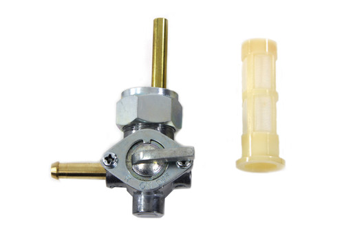 V-Twin - Alloy Petcock with Nut and 90° Left Outlet