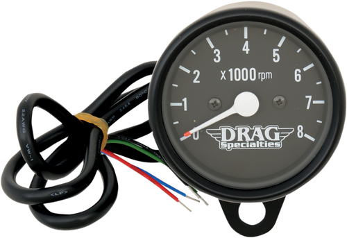 2.4" Mini Electronic 8000 RPM Tachometer - Black Housing - Black Face
