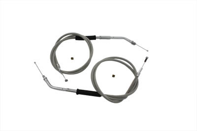 V-Twin #28-0117SP - Stainless Steel Throttle and Idle Cable Set