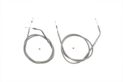V-Twin #28-0117SP-12 - Stainless Steel Throttle and Idle Cable Set