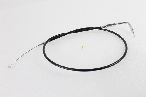 V-Twin #H28-7009TV-2 - Black Throttle Cable with 38 inch Casing and 90° Elbow Fitti