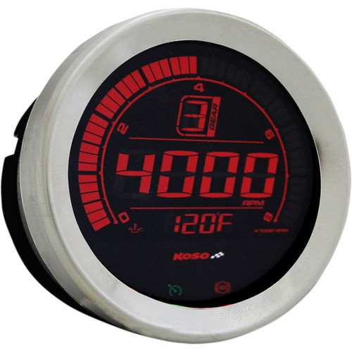 Koso North America #BA051100 - 4" Tachometer - Chrome
