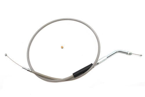 V-Twin #28-0093S - Braided Stainless Steel Throttle Cable with 36.375 inch Casi