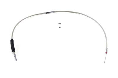 V-Twin #H11-0093SP - 62.66 inch Braided Stainless Steel Clutch Cable