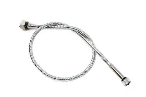 V-Twin #11-0018CH - 35 inch Chrome Speedometer Cable