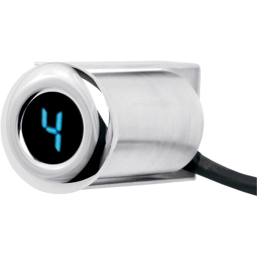 Dakota Digital #PGR-1000-F - Auto Programming Gear Indicator - Fairing Flush Mount - Chrome - Blue Display