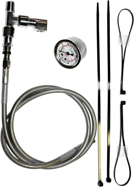 Remote Oil Pressure Gauge/Line Kit - Stainless/Chrome