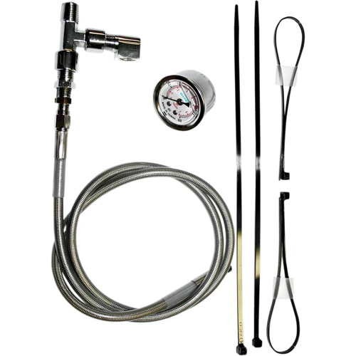 Feuling Parts #9018 - Remote Oil Pressure Gauge/Line Kit - Stainless/Chrome - HD