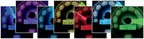 Dakota Digital MVX-8600-KG-C - MVX-8K Series Analog 6-Gauge Kit - Chrome Bezel - Black Face with Gray Background