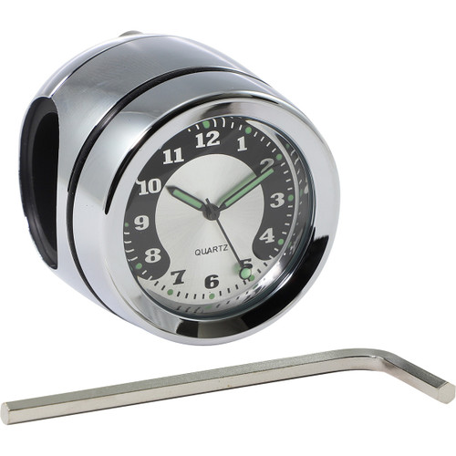 Drag Specialties - Handlebar Mount Clock - Chrome - For 1" Bar