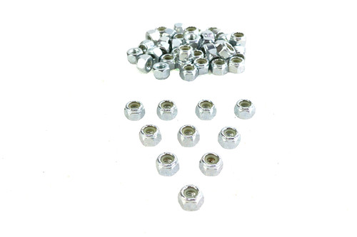 V-Twin #NNY14 Z - Zinc Hex Nuts 1/4 inch-20 Nyloc