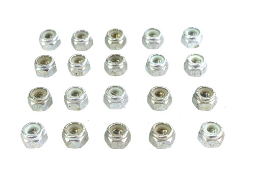 V-Twin - Zinc Hex Nuts 1/4 inch-28 Nyloc