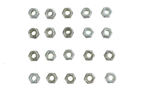 V-Twin - Zinc Hex Nuts 1/4 inch-28 Nyloc