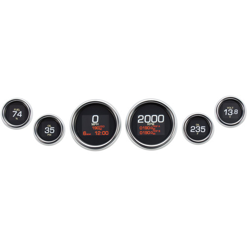 Dakota Digital #MLX-8604 - MLX 6-Gauge Instrument Kit - Chrome Bezel - Touring/Trike '04-'13