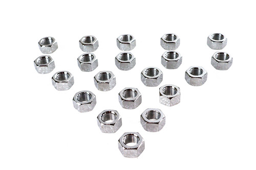 V-Twin - Chrome Hex Nuts 1/2 inch-20
