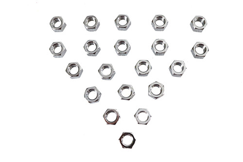 V-Twin - Chrome Hex Nuts 1/2 inch-20