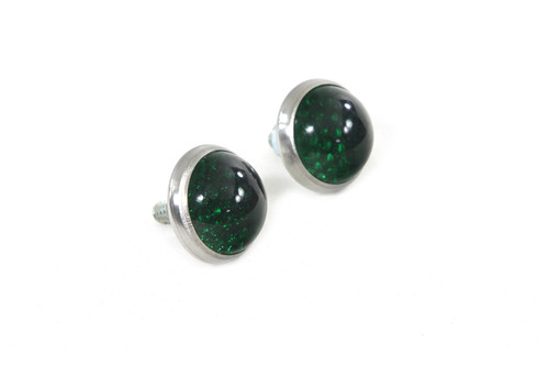 V-Twin - License Plate Frame Reflectors Green Glass