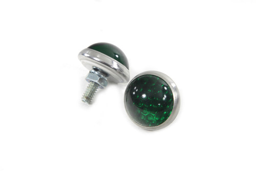 V-Twin - License Plate Frame Reflectors Green Glass