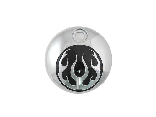 Wyatt Gatling #78001 - Chrome with Chrome Flames FLT Fuel Tank Console Door