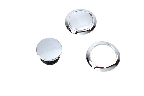 V-Twin #78705 - Flush Mount Gas Cap & Left Side Tank Cap Kit Chrome
