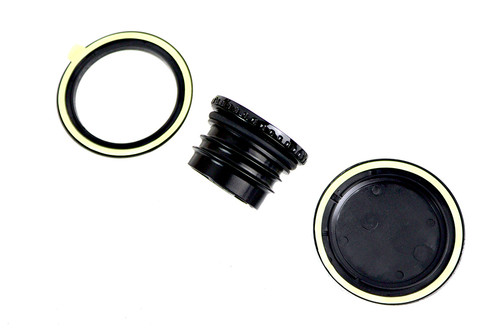 V-Twin #78705B - Flush Mount Gas Cap & Left Side Tank Cap Kit Black
