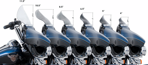 Windshield - 4" - Dark Smoke - FLH 14+