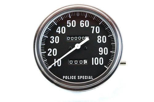 V-Twin #71473E - Replica Police 2:1 Speedometer