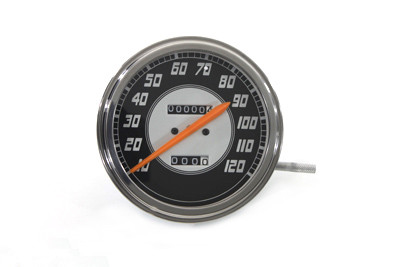 V-Twin #72409 - Speedometer with 2:1 Ratio and Orange Needle