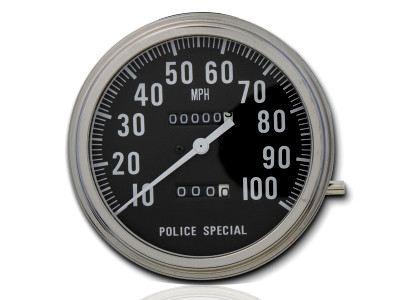 V-Twin #71473B - Police Special Speedometer with 1:1 Ratio