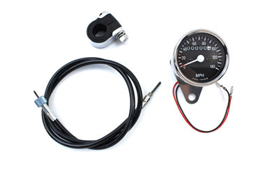 V-Twin #63168S6 - Mini 60mm Speedometer Kit with 2:1 Ratio
