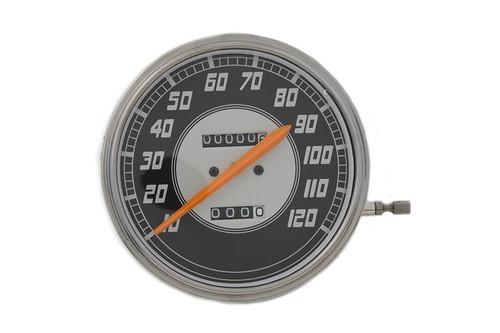 V-Twin #74920DC - Replica 2:1 Speedometer with Orange Needle