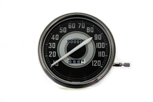 V-Twin #74916DWO - Replica 2:1 Speedometer with White Needle