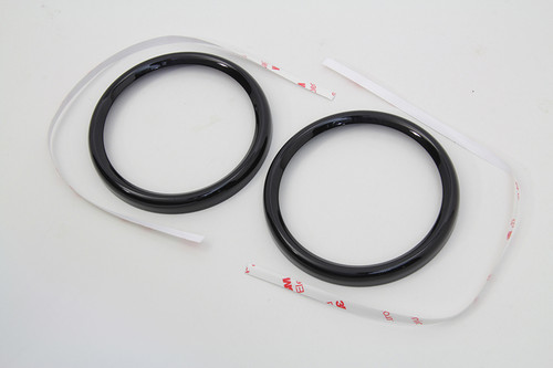 V-Twin #77844B - 4 inch Gauge Bezel Cover Black Set